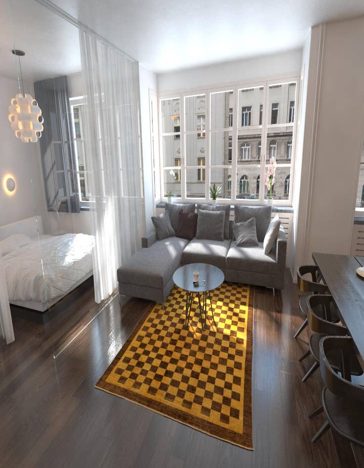 Detail image of  6' 4 x 9' 8  Hand Knotted Modern Ziegler Rug