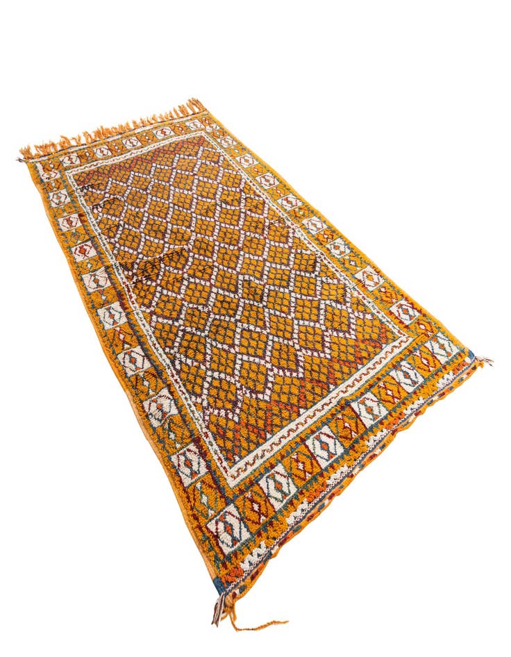 Detail image of  5' 4 x 9'  Hand Knotted Moroccan Oriental Wool Rug