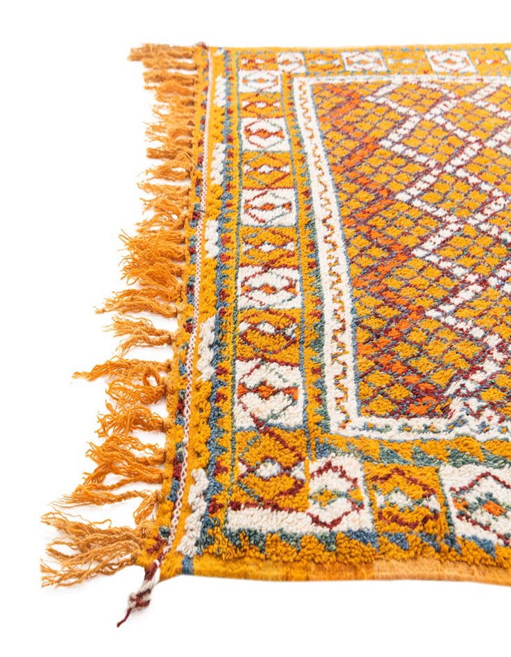 Detail image of  5' 4 x 9'  Hand Knotted Moroccan Oriental Wool Rug