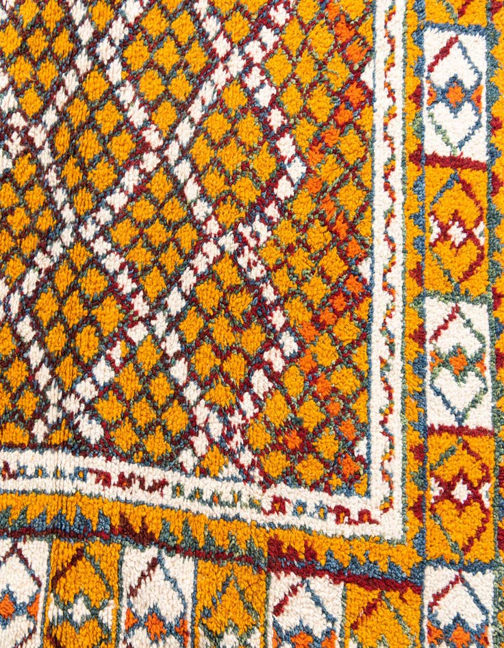Detail image of  5' 4 x 9'  Hand Knotted Moroccan Oriental Wool Rug