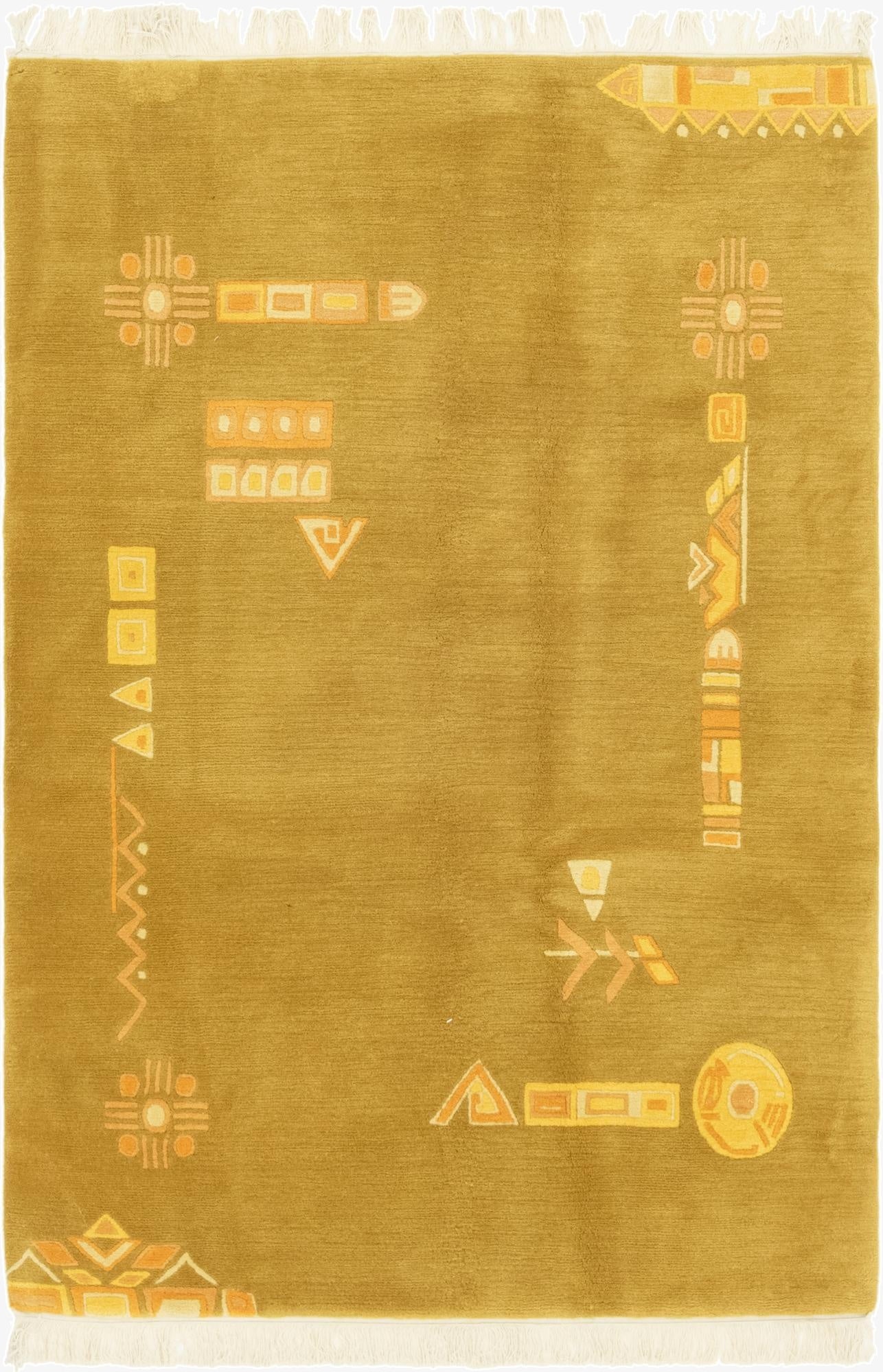  4' 7 x 6' 7  Hand Knotted Nepal Wool Rug