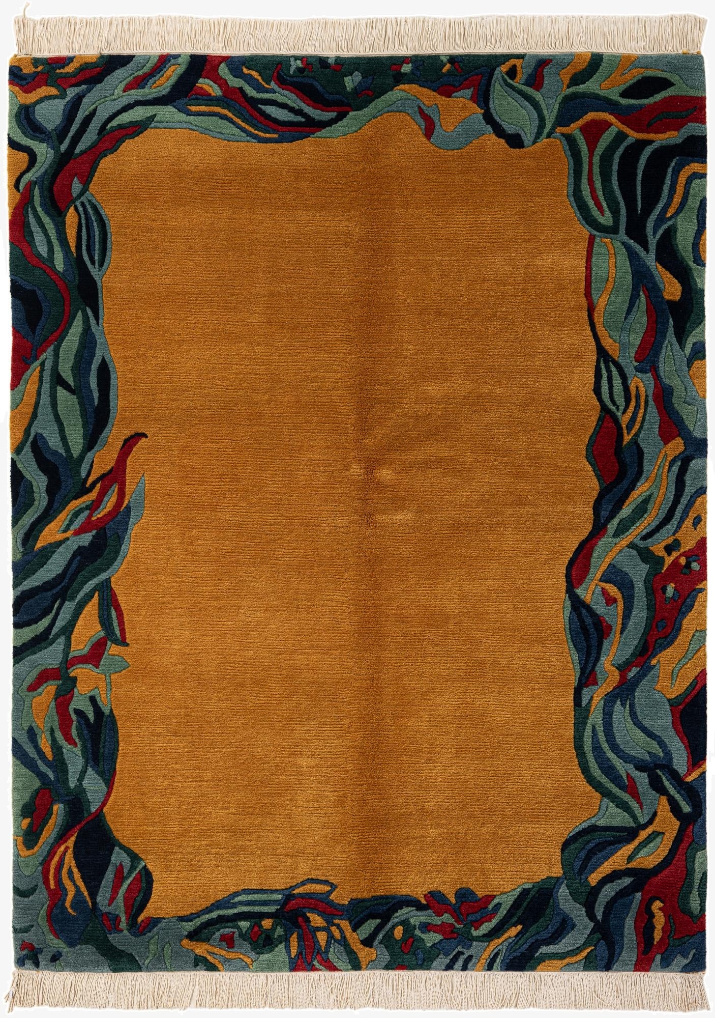  4' 11 x 6' 3  Hand Knotted Nepal Wool Rug