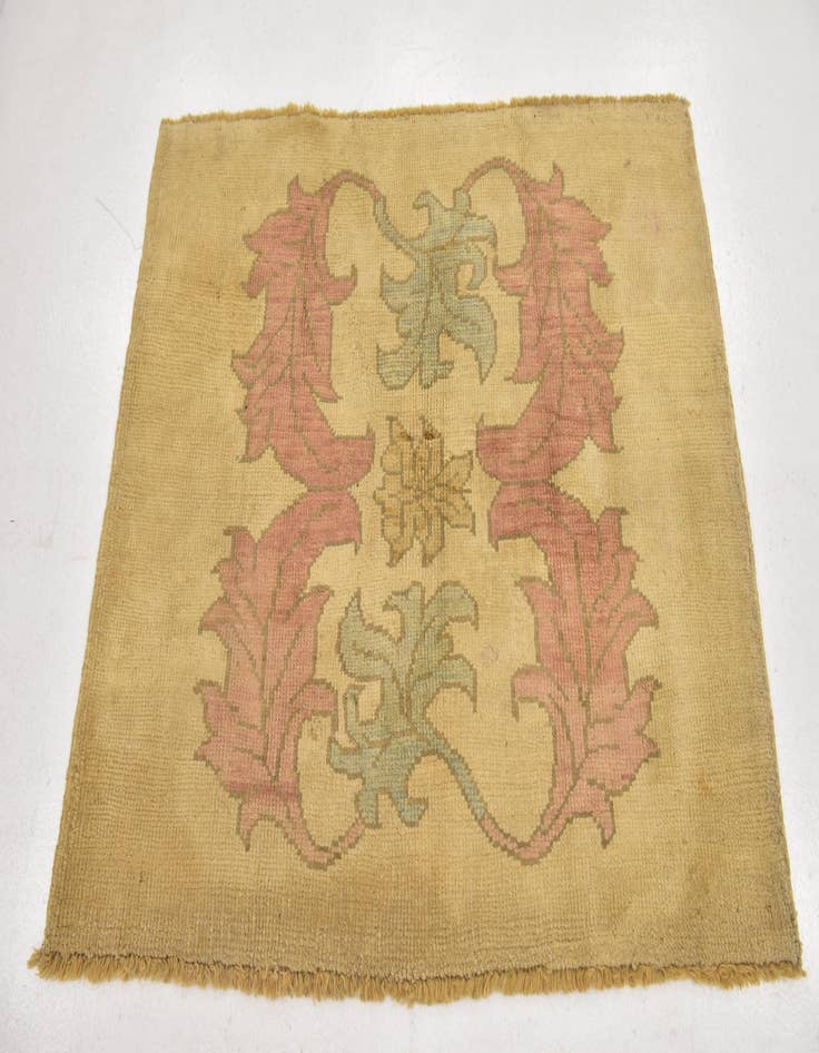 Detail image of  3' 8 x 4' 8  Hand Knotted Oushak Wool Rug