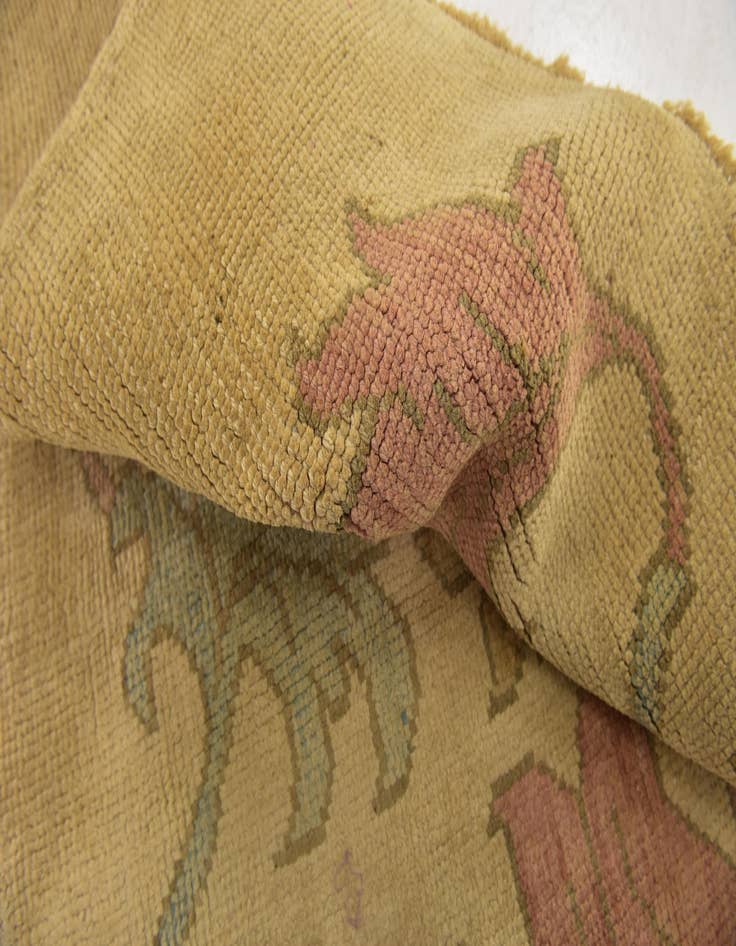 Detail image of  3' 8 x 4' 8  Hand Knotted Oushak Wool Rug