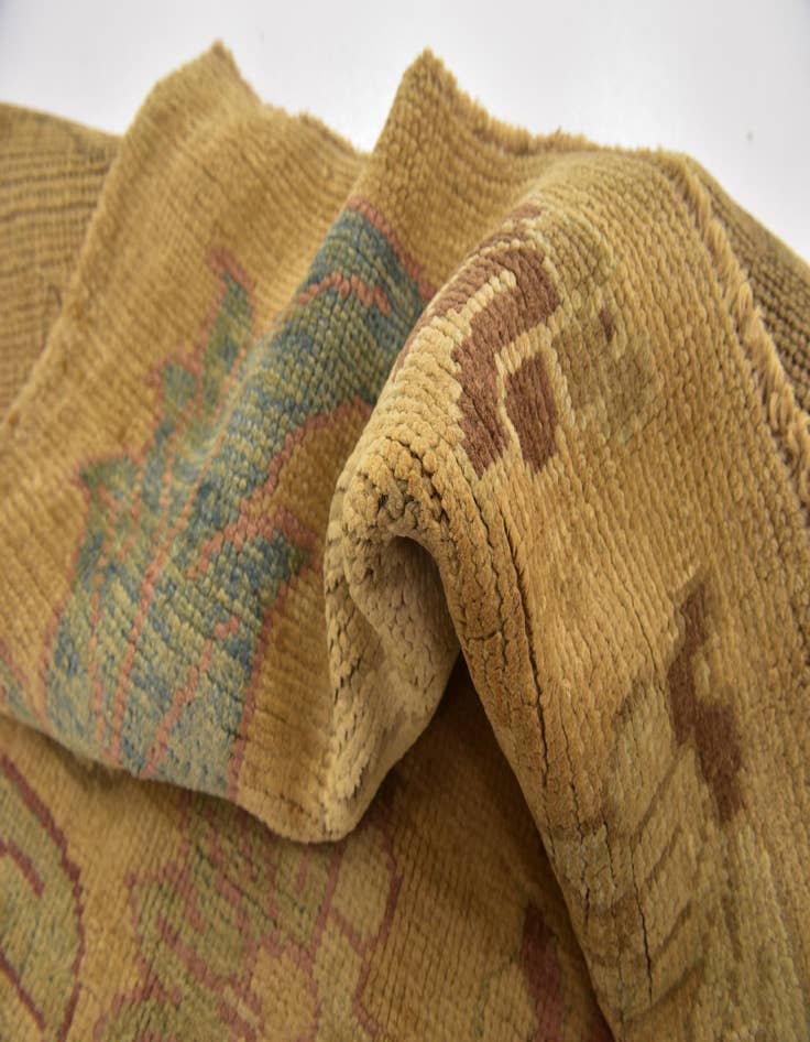 Detail image of  4' 6 x 7' 3  Hand Knotted Oushak Wool Rug