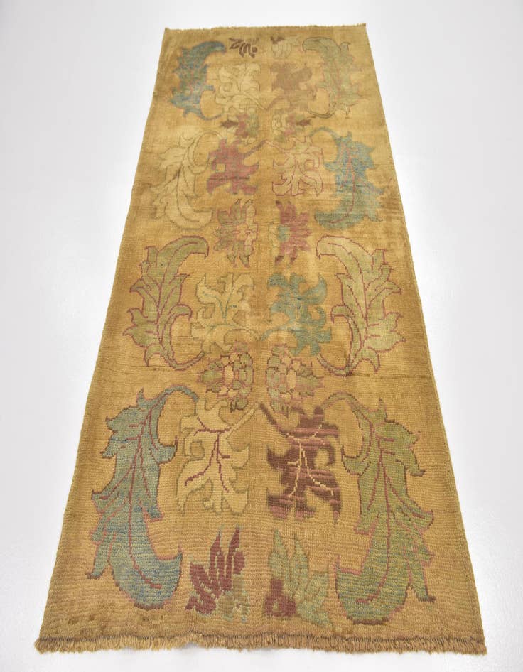 Detail image of  4' 6 x 7' 3  Hand Knotted Oushak Wool Rug