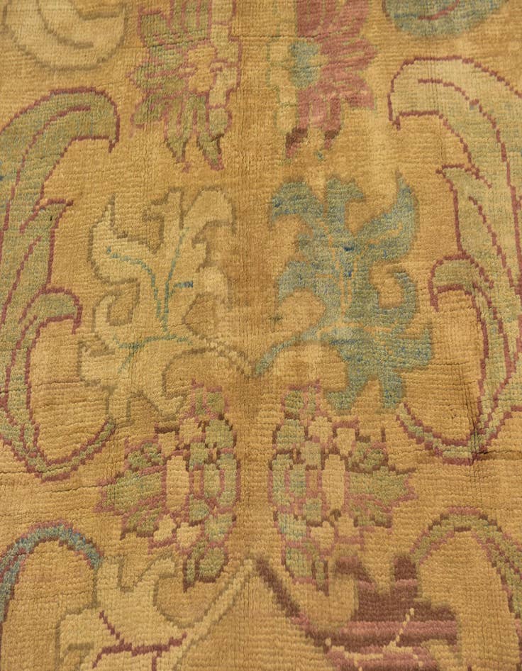 Detail image of  4' 6 x 7' 3  Hand Knotted Oushak Wool Rug