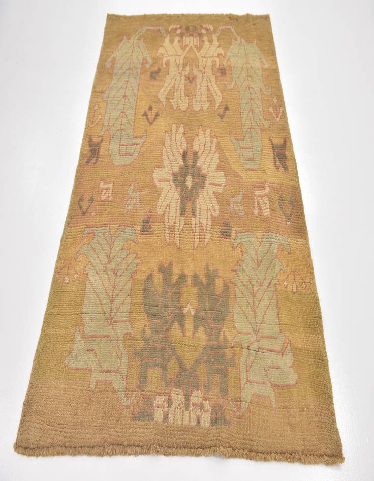 Detail image of  4' 6 x 6' 4  Hand Knotted Oushak Wool Rug