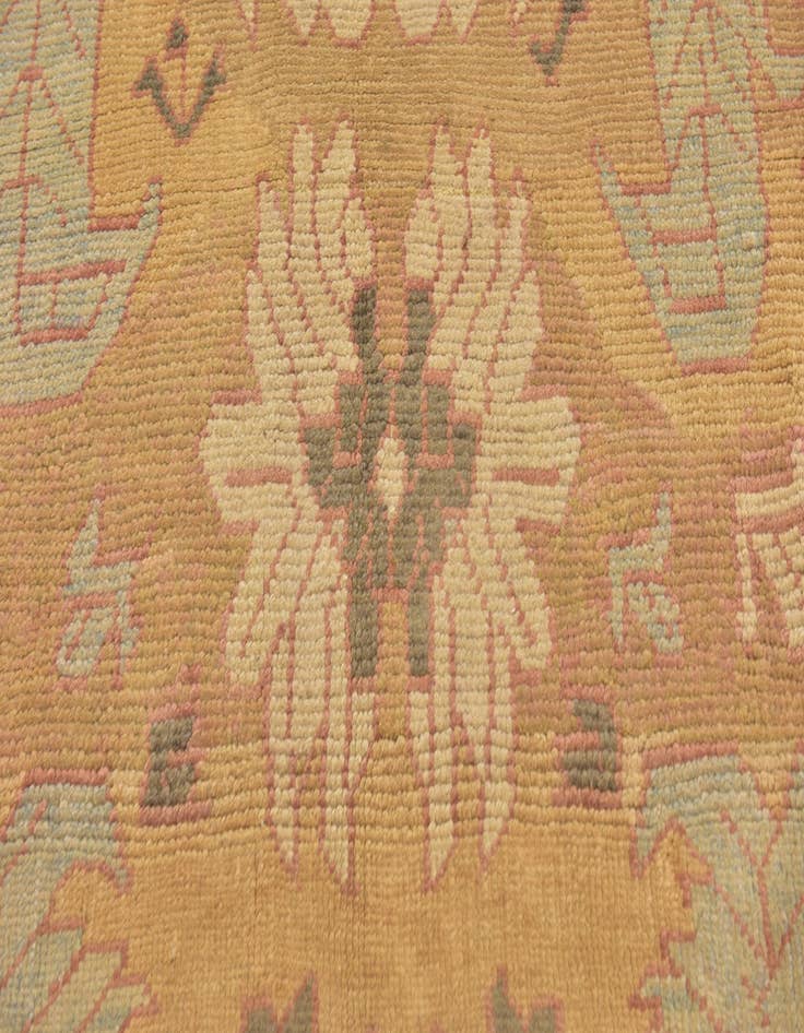 Detail image of  4' 6 x 6' 4  Hand Knotted Oushak Wool Rug