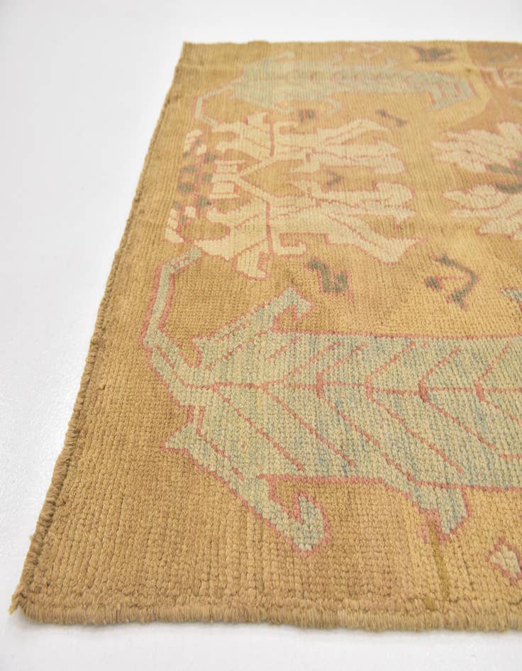 Detail image of  4' 6 x 6' 4  Hand Knotted Oushak Wool Rug