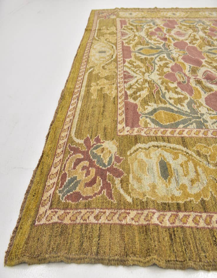 Detail image of  9' 7 x 14' 9  Hand Knotted Oushak Wool Rug
