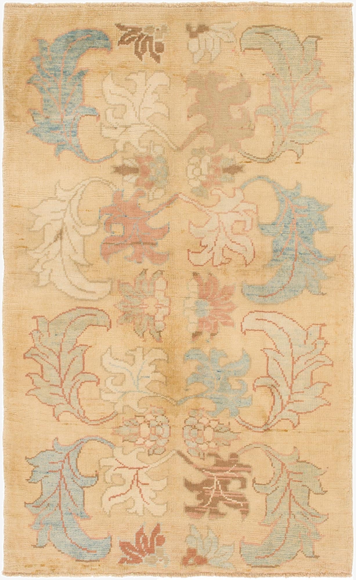  4' 6 x 7' 3  Hand Knotted Oushak Wool Rug