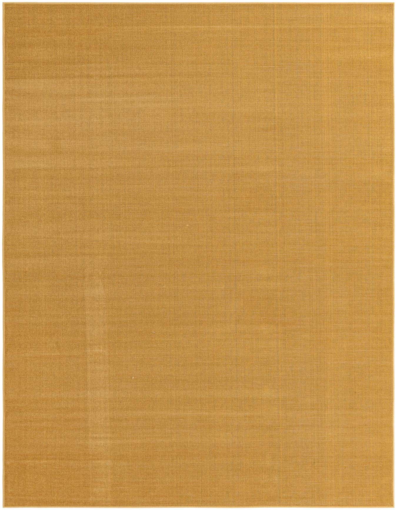 A 6x9 rectangular SoHo rug in a solid golden yellow color with a flat weave texture, suitable for a living room.