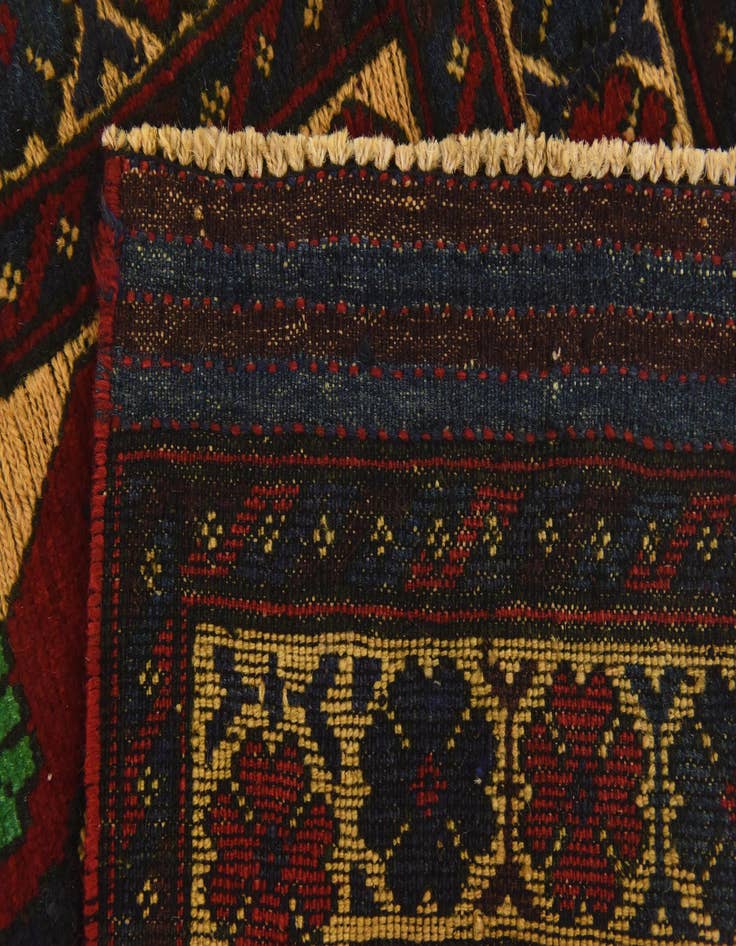 Detail image of  2' 6 x 4' 1  Hand Knotted Sumak Wool Rug