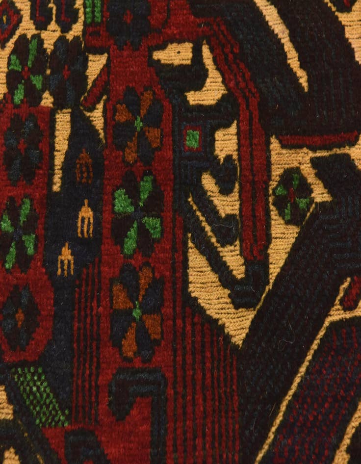 Detail image of  2' 6 x 4' 1  Hand Knotted Sumak Wool Rug