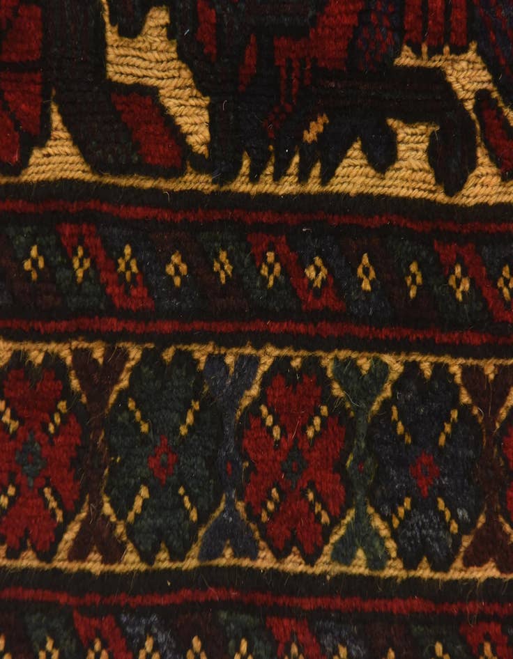 Detail image of  2' 6 x 4' 1  Hand Knotted Sumak Wool Rug