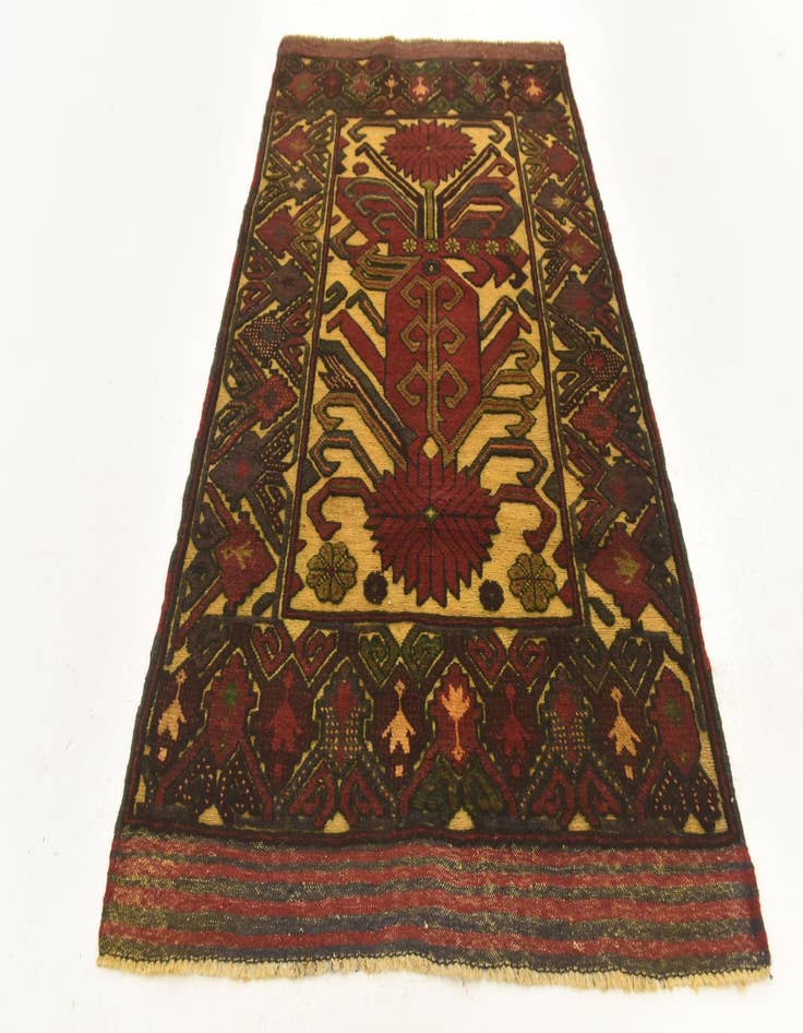 Detail image of  2' 10 x 5'  Hand Knotted Sumak Wool Rug