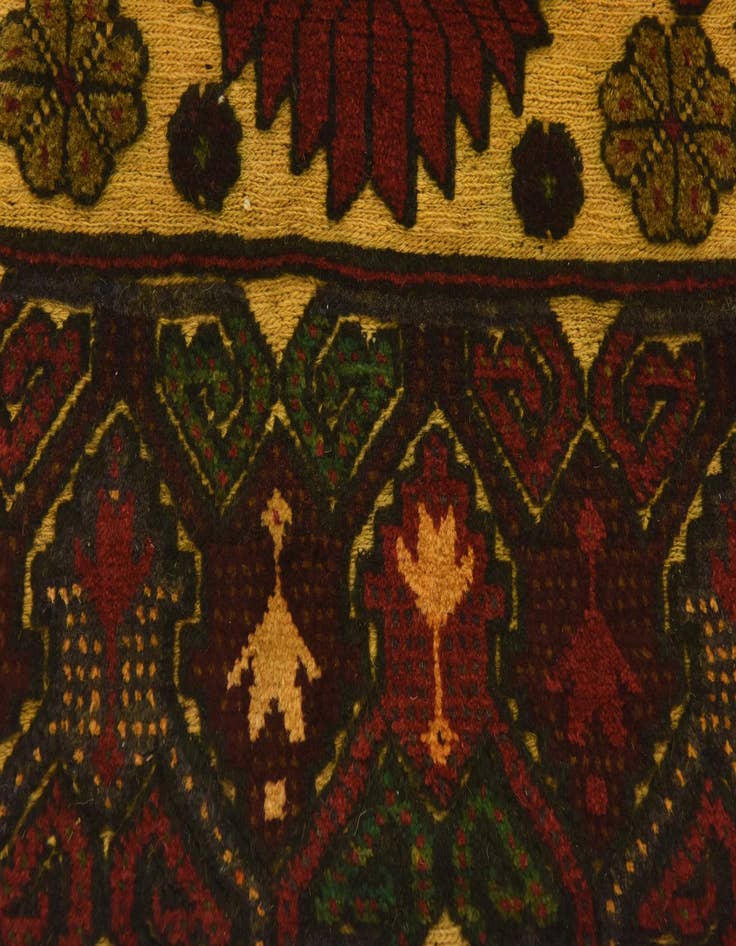 Detail image of  2' 10 x 5'  Hand Knotted Sumak Wool Rug