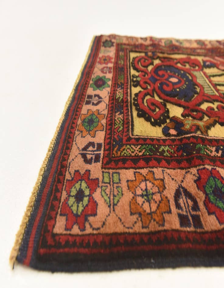 Detail image of  2' 9 x 4' 4  Hand Knotted Sumak Wool Rug