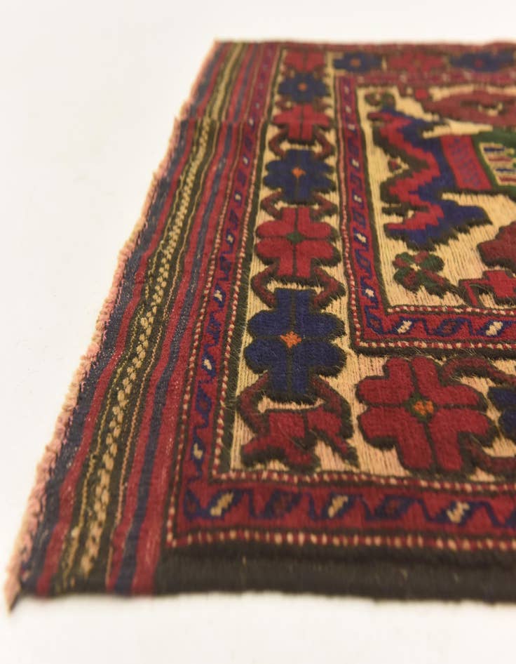 Detail image of  2' 11 x 4' 9  Hand Knotted Sumak Wool Rug