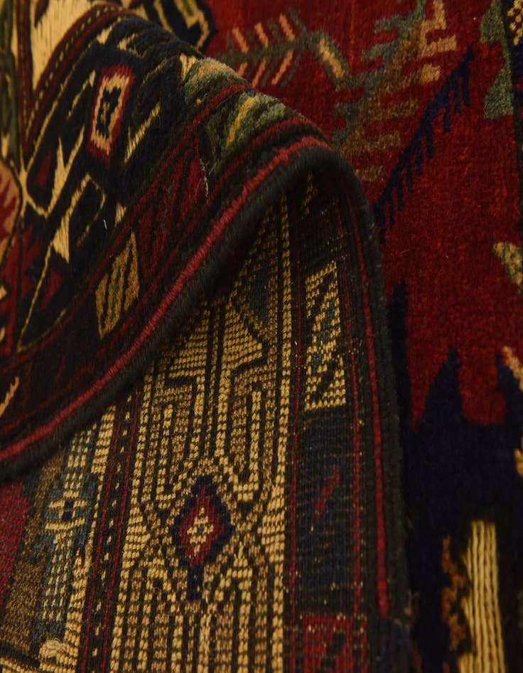 Detail image of  4' x 6' 6  Hand Knotted Sumak Wool Rug