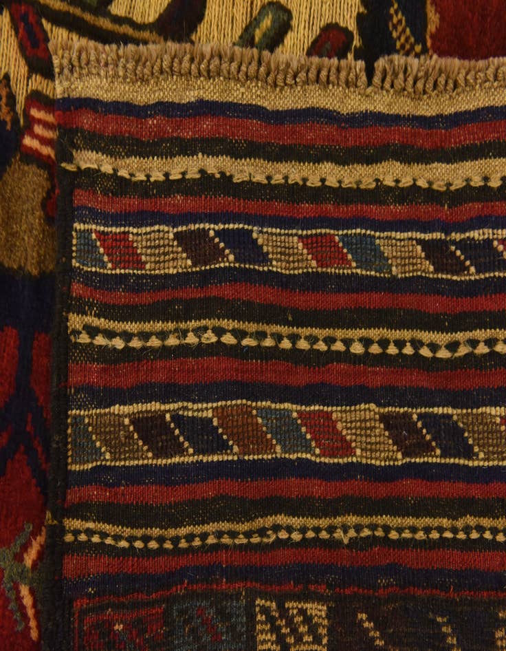 Detail image of  4' x 6' 6  Hand Knotted Sumak Wool Rug