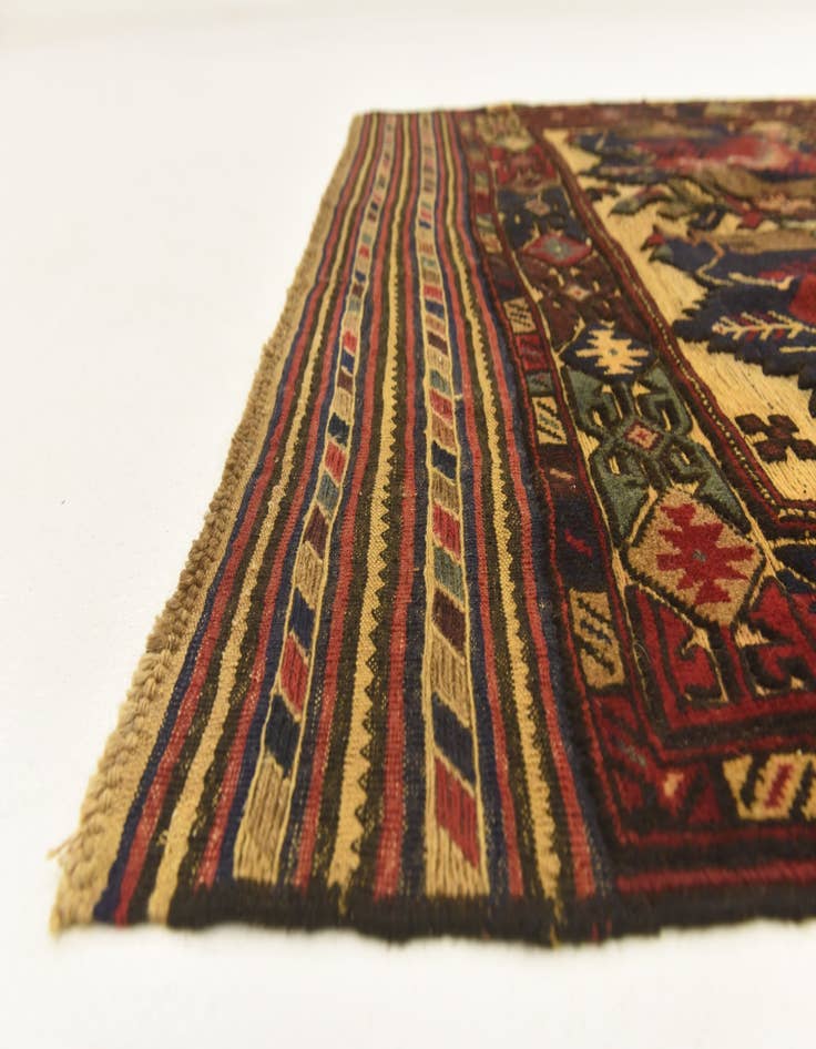 Detail image of  4' x 6' 6  Hand Knotted Sumak Wool Rug