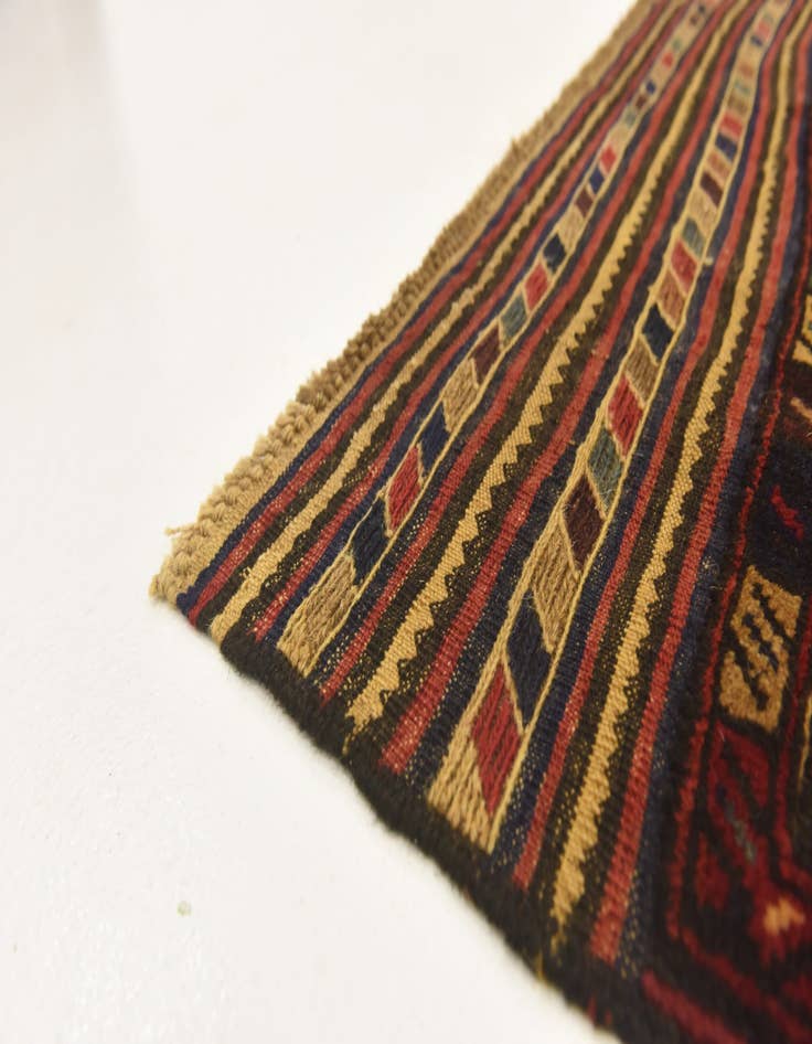 Detail image of  4' x 6' 6  Hand Knotted Sumak Wool Rug