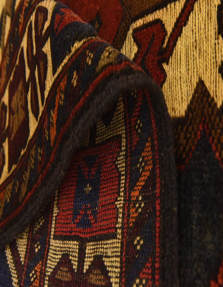 Detail image of  4' 6 x 5' 9  Hand Knotted Sumak Wool Rug