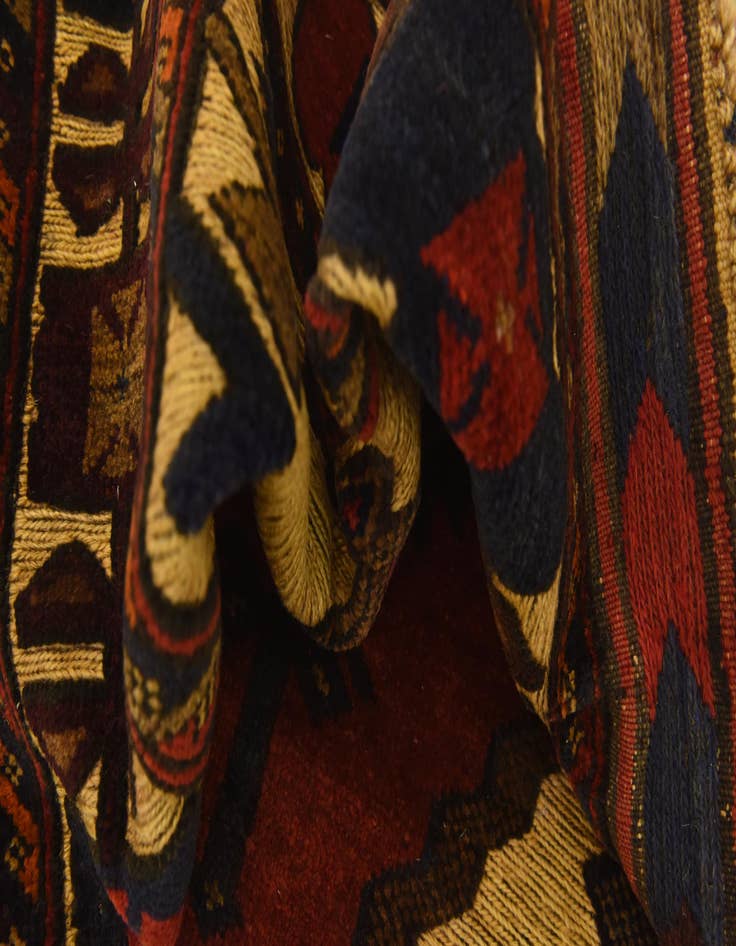 Detail image of  4' 6 x 5' 9  Hand Knotted Sumak Wool Rug