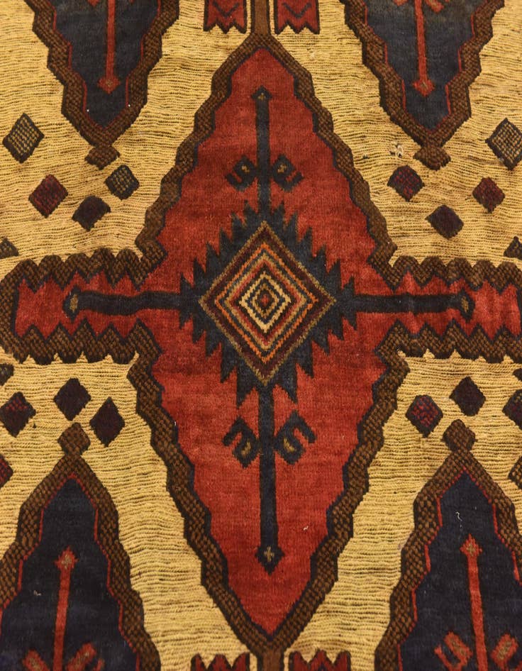 Detail image of  4' 6 x 5' 9  Hand Knotted Sumak Wool Rug
