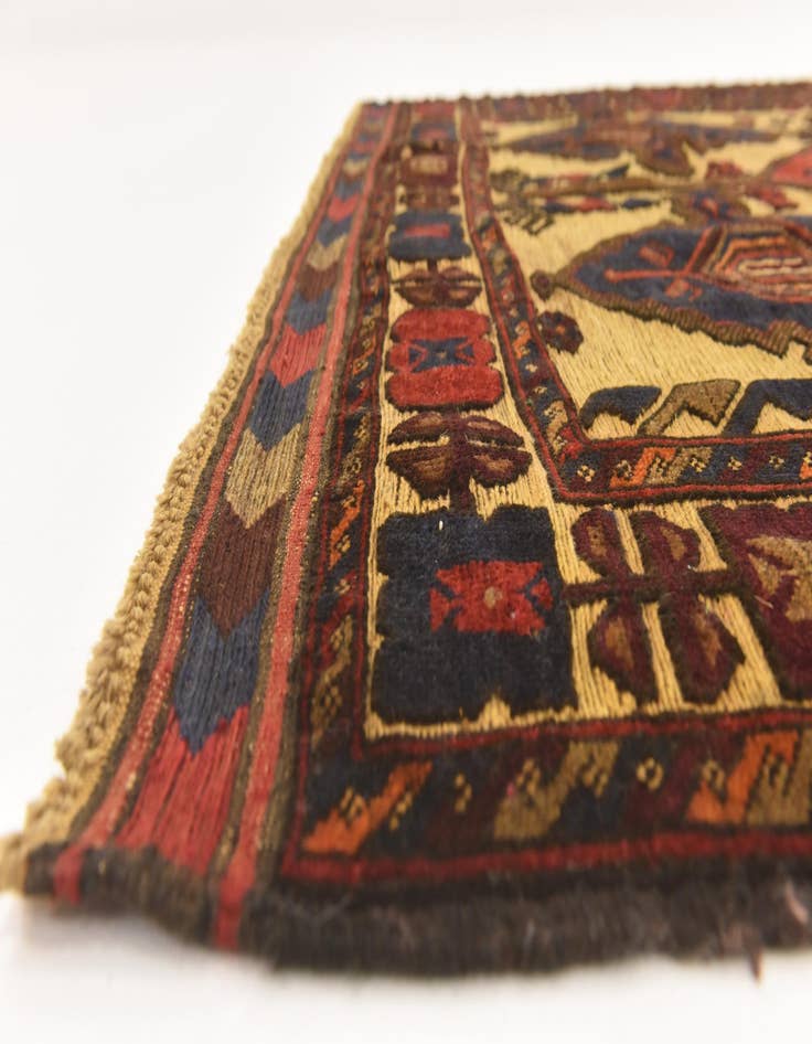 Detail image of  4' 6 x 5' 9  Hand Knotted Sumak Wool Rug