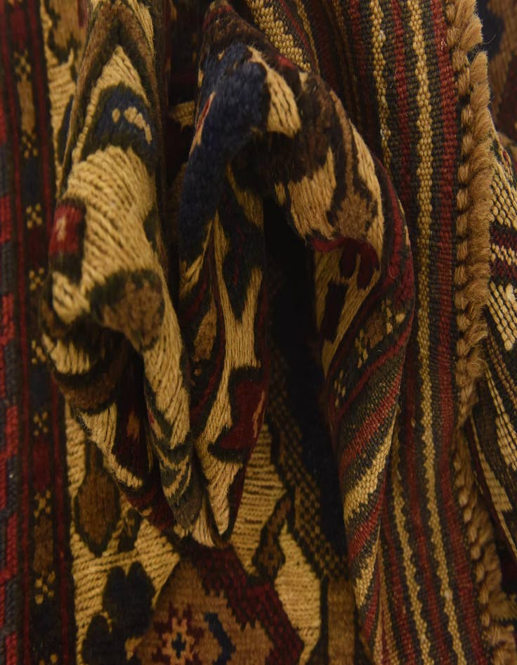 Detail image of  4' 3 x 6' 1  Hand Knotted Sumak Wool Rug