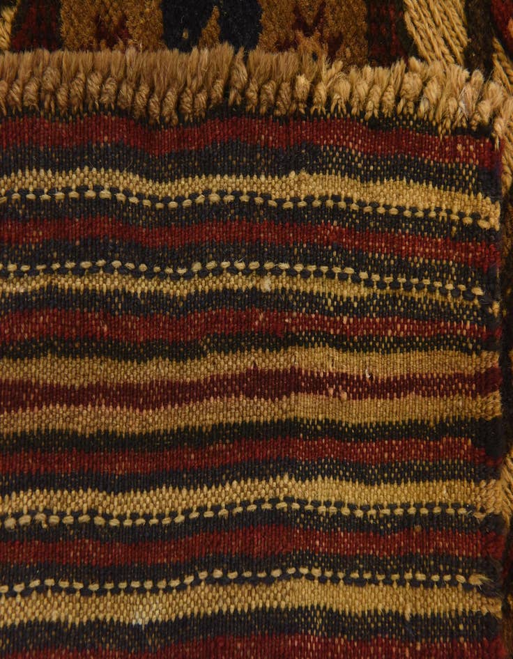 Detail image of  4' 3 x 6' 1  Hand Knotted Sumak Wool Rug