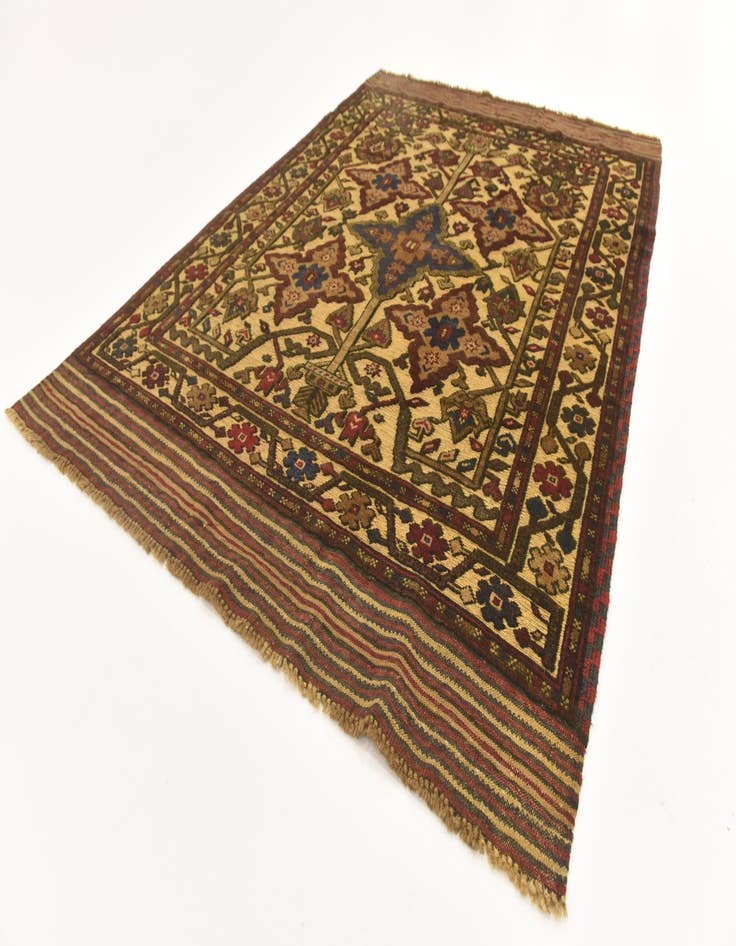 Detail image of  4' 3 x 6' 1  Hand Knotted Sumak Wool Rug