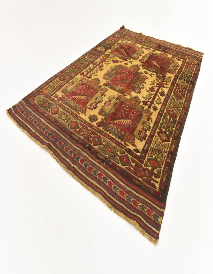 Detail image of  4' 5 x 6' 6  Hand Knotted Sumak Wool Rug