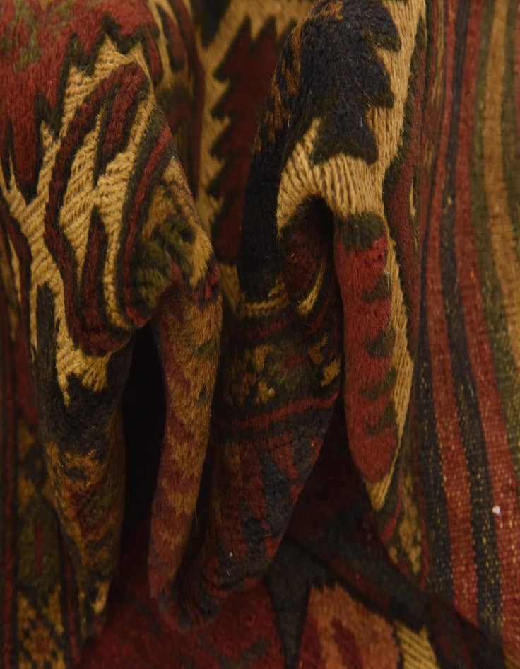 Detail image of  4' 3 x 6' 2  Hand Knotted Sumak Wool Rug