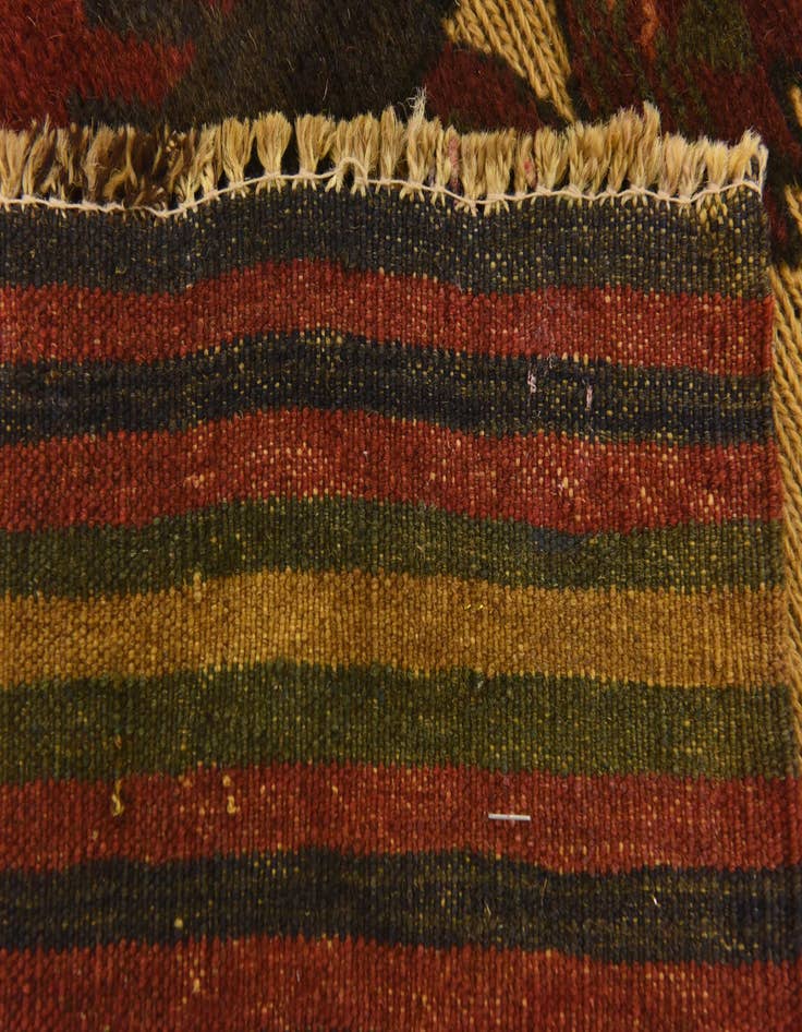 Detail image of  4' 3 x 6' 2  Hand Knotted Sumak Wool Rug