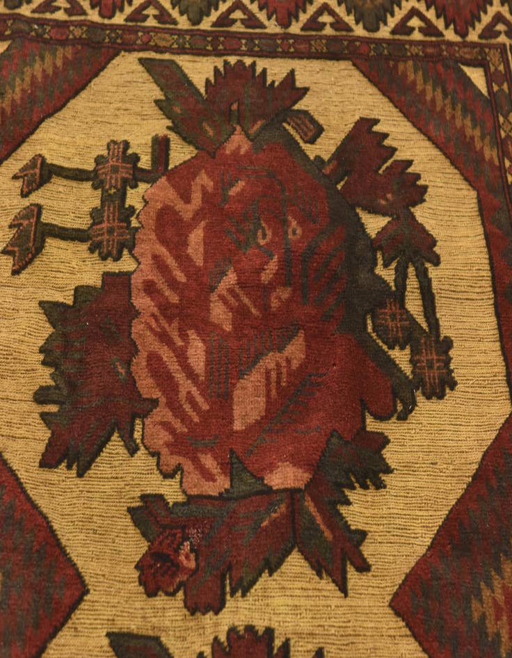 Detail image of  4' 3 x 6' 2  Hand Knotted Sumak Wool Rug