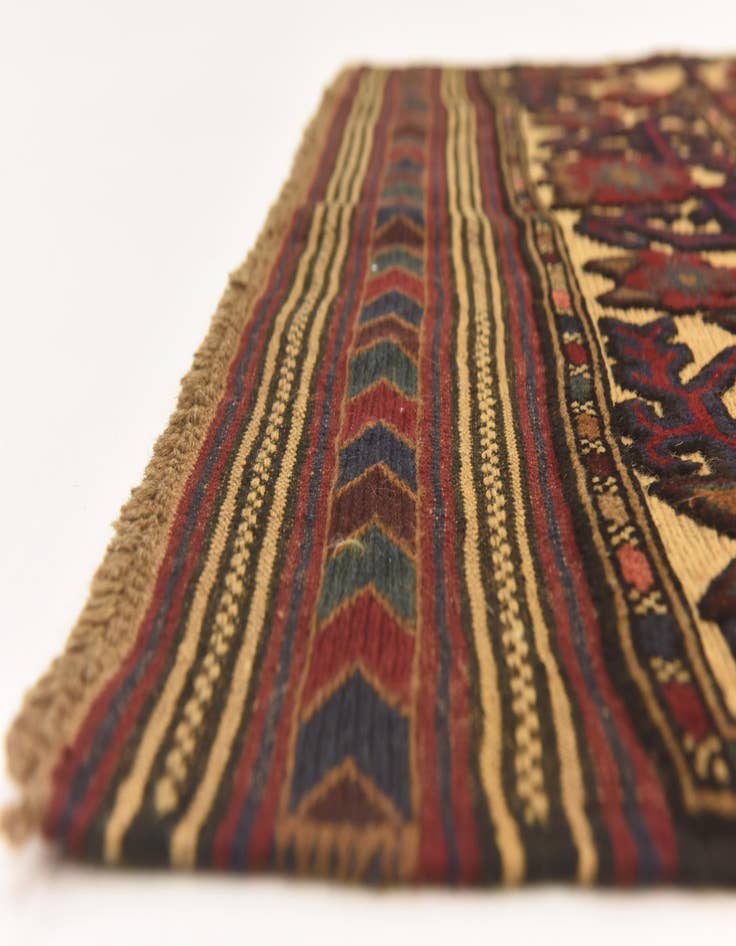 Detail image of  4' x 6' 1  Hand Knotted Sumak Wool Rug