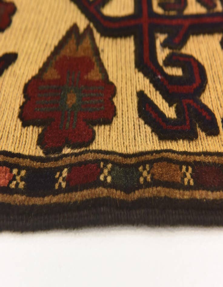 Detail image of  4' x 6' 1  Hand Knotted Sumak Wool Rug