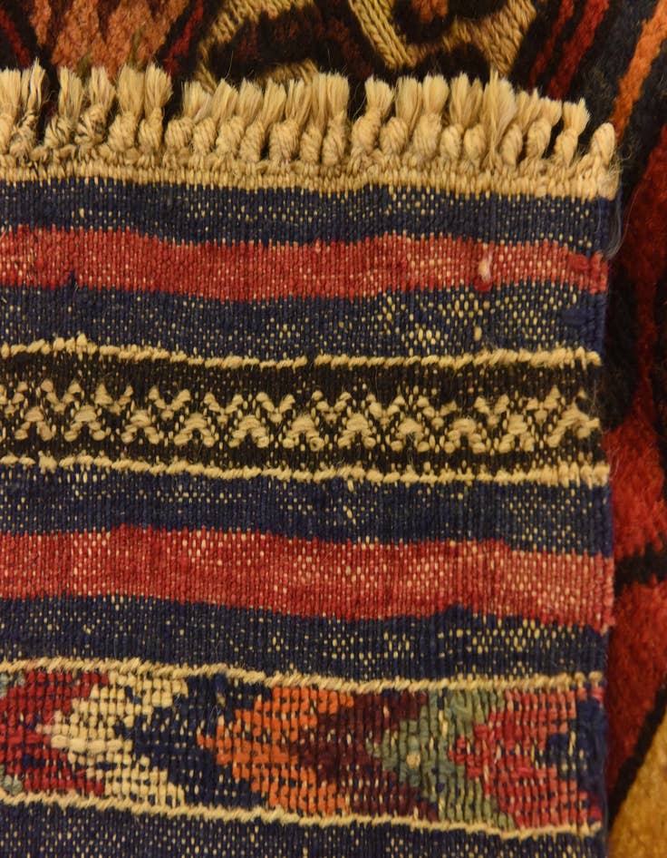 Detail image of  4' 7 x 6' 3  Hand Knotted Sumak Wool Rug