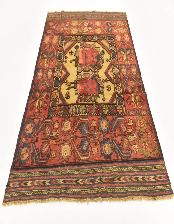 Detail image of  4' 7 x 6' 3  Hand Knotted Sumak Wool Rug