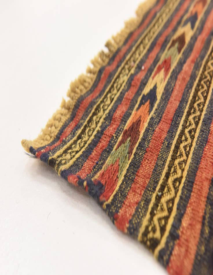 Detail image of  4' 7 x 6' 3  Hand Knotted Sumak Wool Rug