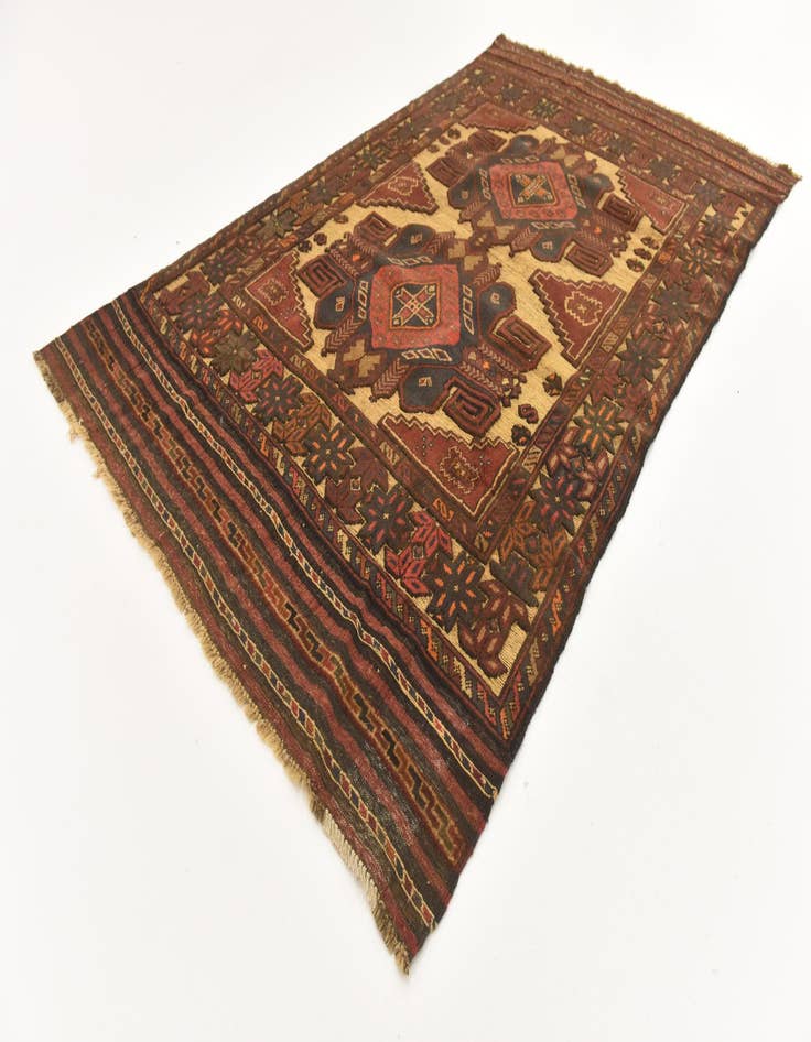 Detail image of  4' 1 x 6' 9  Hand Knotted Sumak Wool Rug