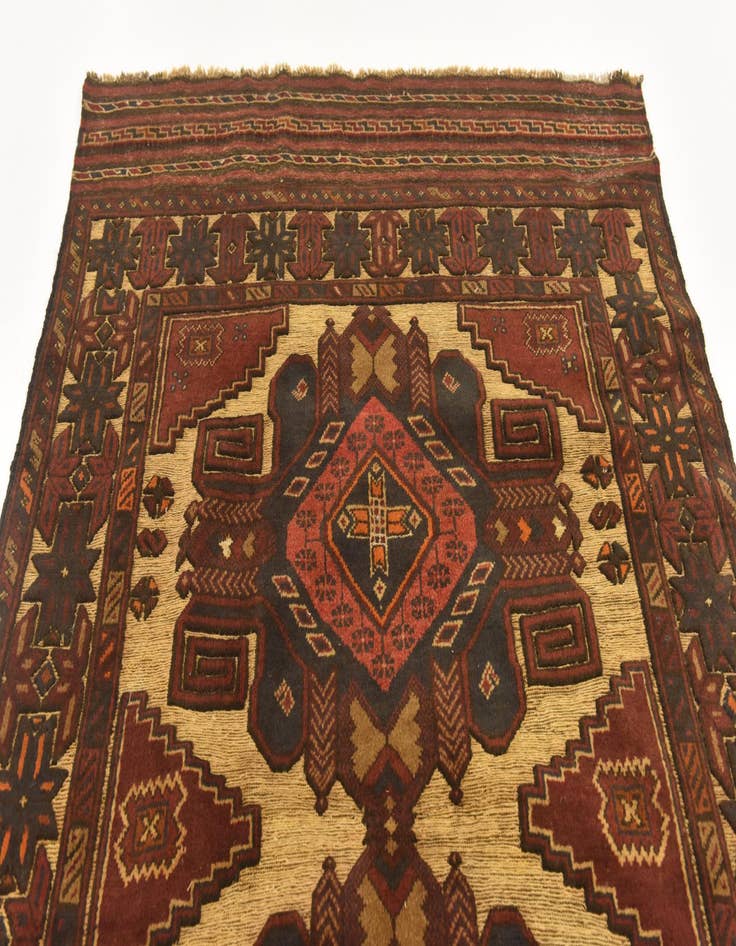 Detail image of  4' 1 x 6' 9  Hand Knotted Sumak Wool Rug