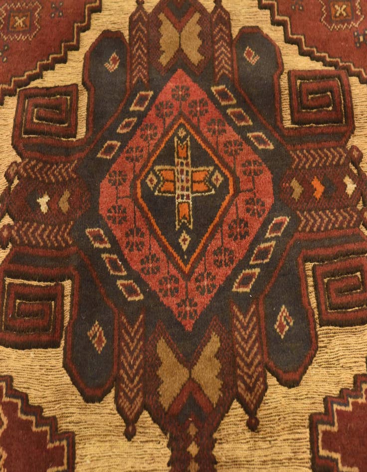 Detail image of  4' 1 x 6' 9  Hand Knotted Sumak Wool Rug