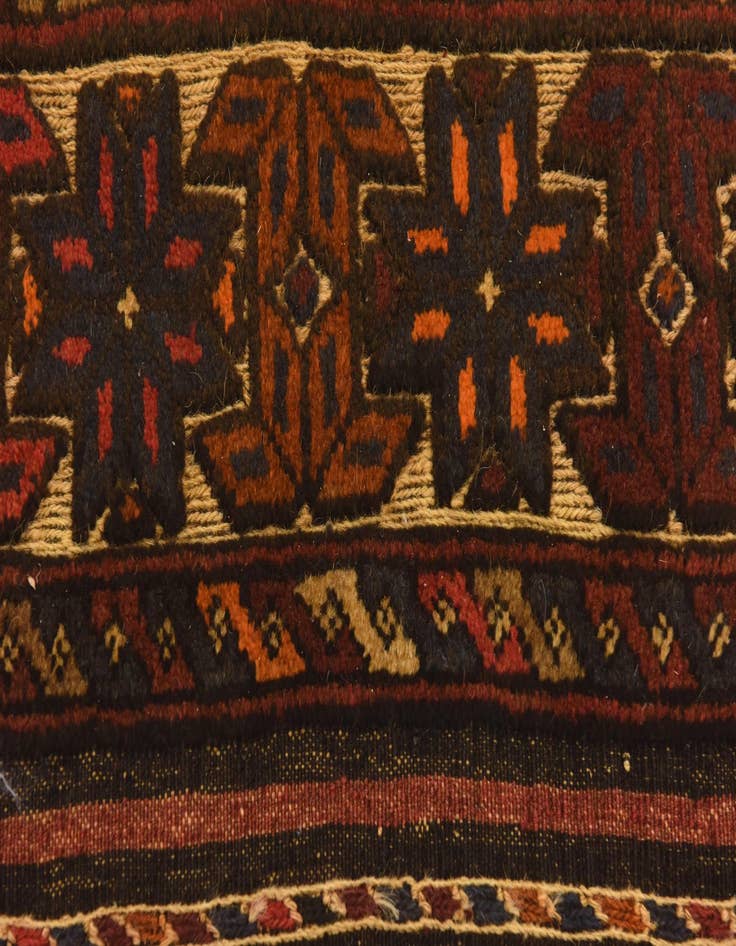 Detail image of  4' 1 x 6' 9  Hand Knotted Sumak Wool Rug