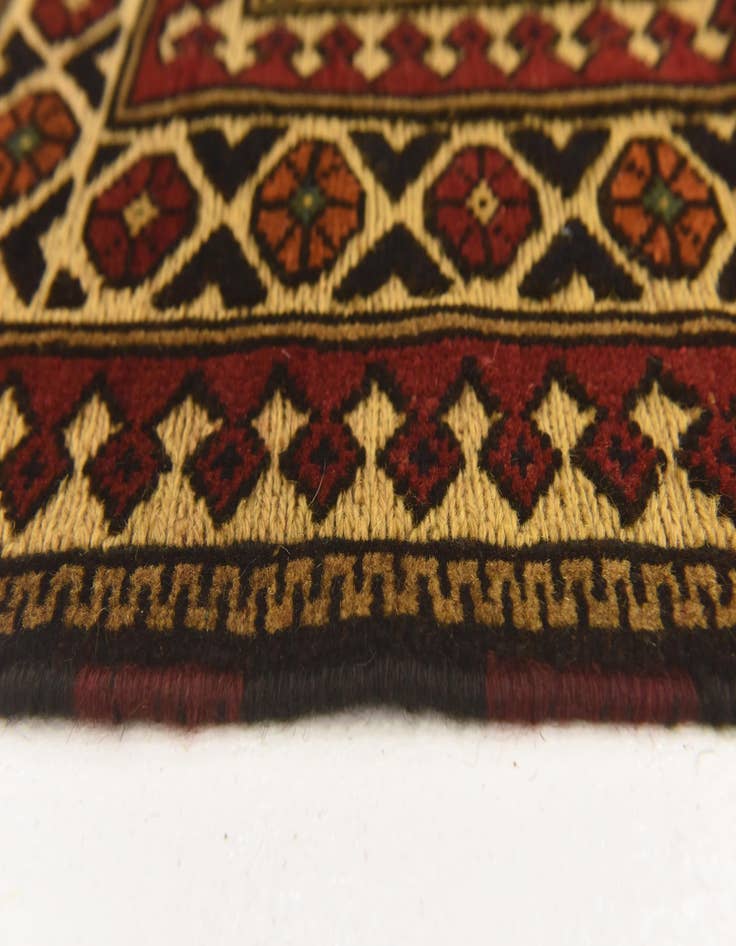 Detail image of  4' 3 x 6' 4  Hand Knotted Sumak Wool Rug