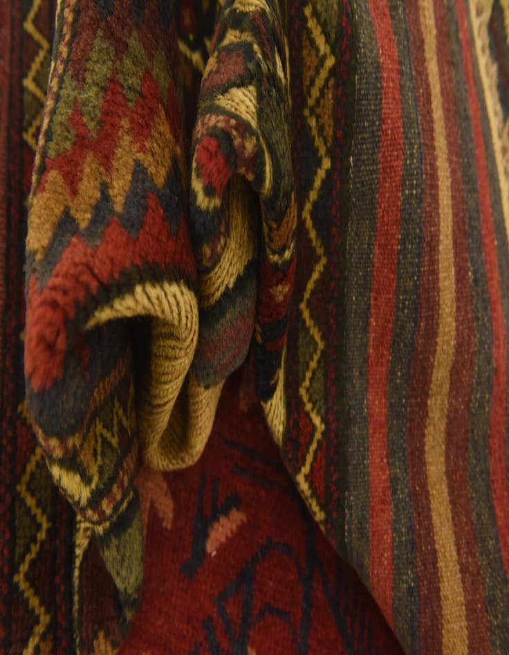 Detail image of  4' 2 x 6' 1  Hand Knotted Sumak Wool Rug